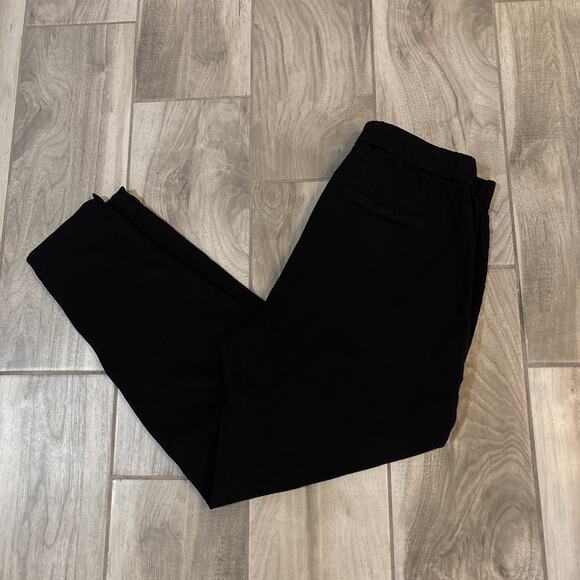 Eileen Fisher Pants Women Size Medium Black Organic Cotton Elastic Waist Casual - Picture 1 of 10
